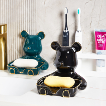 Soap box draining light luxury soap dish soap box Nordic household ins ceramic soap dish bathroom punch-free wall hanging