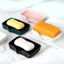 Soap dish soap box Nordic light luxury ins soap box ceramic household soap dish drain bathroom toilet creative