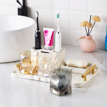 Electric toothbrush holder seat gargle cup set storage rack home bathroom washbasin Nordic ins style