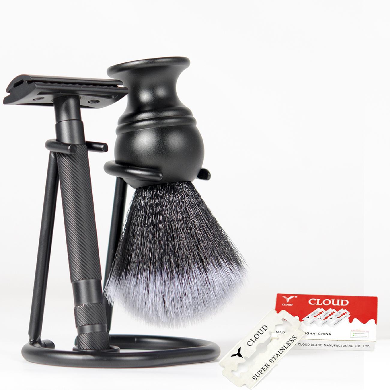 Old razor shaving suit shave beard shave with shave hair follicle nylon hushed metal shank soft moustache brush