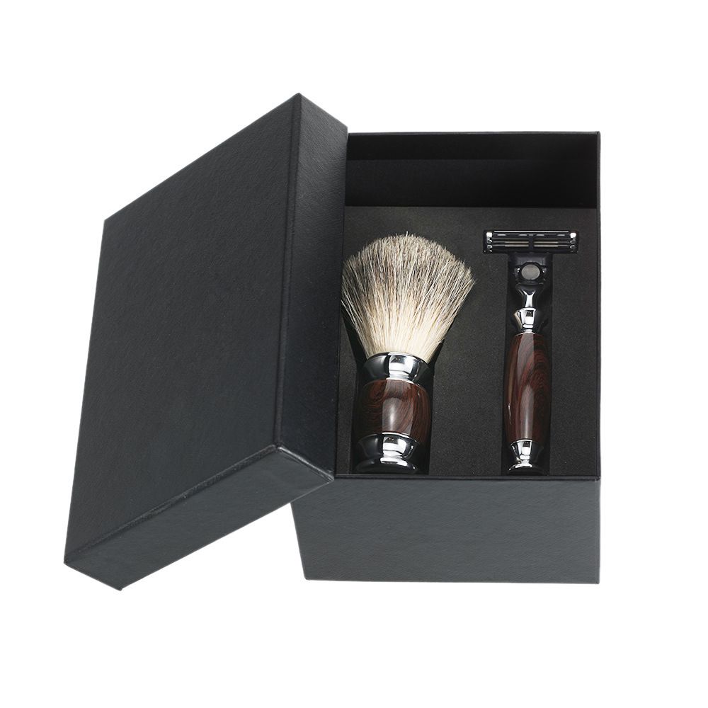 Old fashioned razor shave knife man shaving foam brushed rack Hu shall brush black gift box set