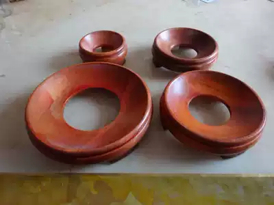 Crystal ball solid wood base Natural gourd Solid wood base Imitation mahogany base decoration Austrian cut wood gourd base