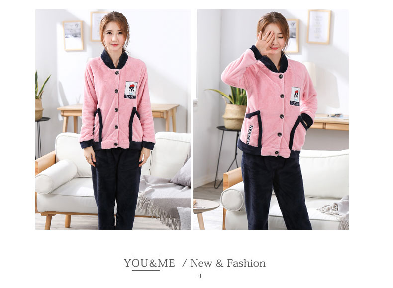 Đồ ngủ nhung san hô nam 2018 mới đôi nam nữ mùa đông thu đông mùa đông flannel dịch vụ nhà phù hợp với mỏng kiểu đồ bộ may vải thun
