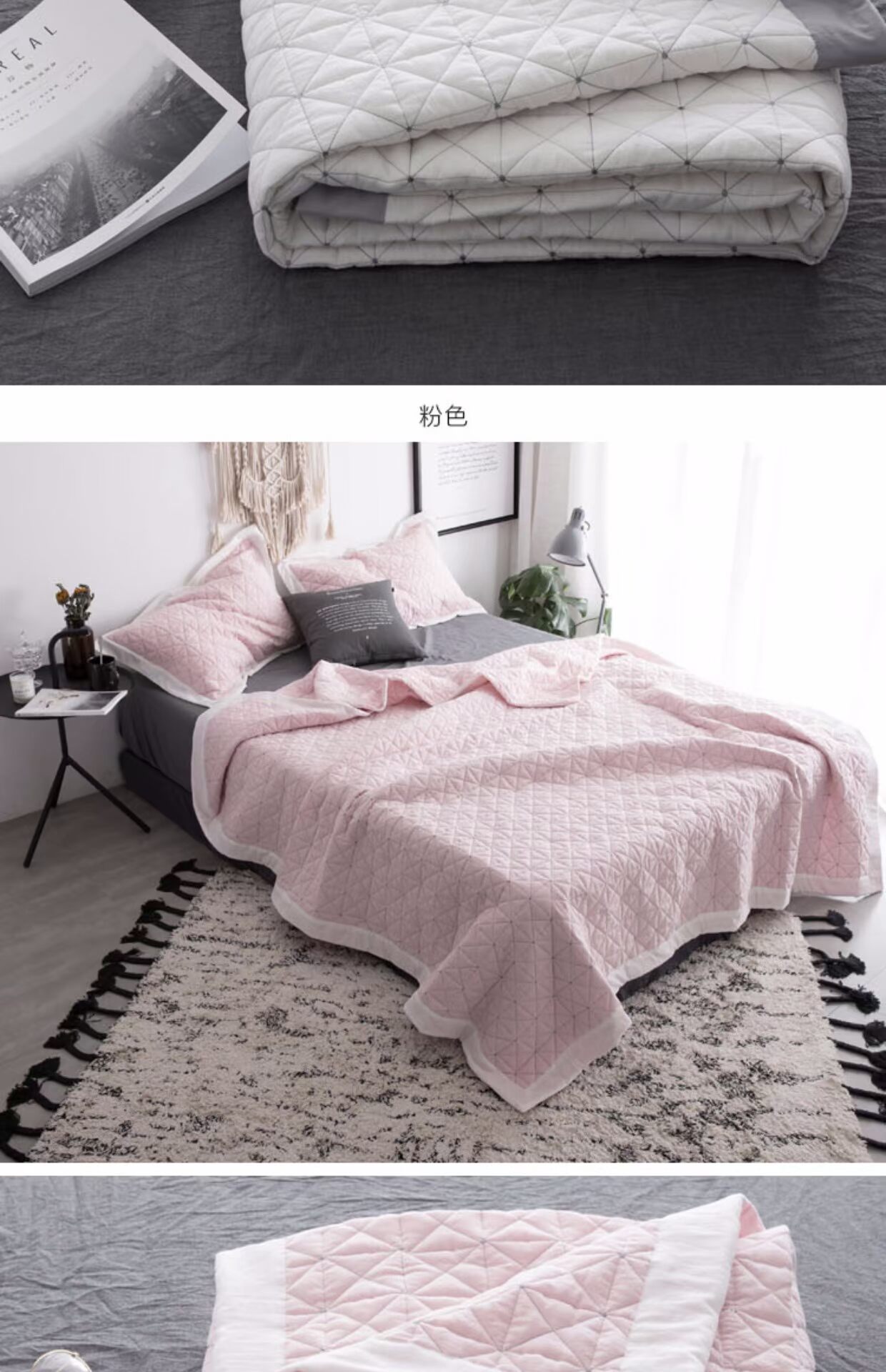 Rửa sạch bông gạc lưới đơn bông giường bìa quilting là mát mẻ vào mùa hè máy lạnh chăn ba mảnh Xuân Thu chăn - Trải giường ra giường