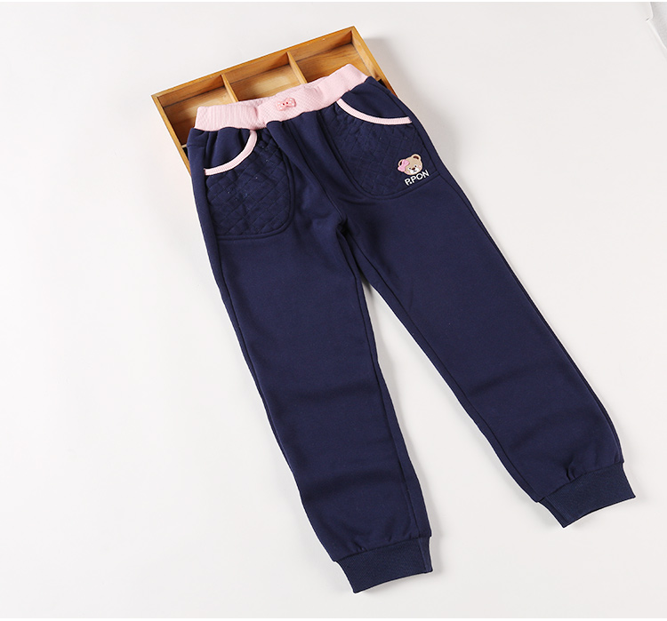 Quần bé gái 2018 thu đông và quần thể thao trẻ em cộng với quần cotton nhung dày cho bé gái Hàn Quốc quần âu quần baggi bé gái