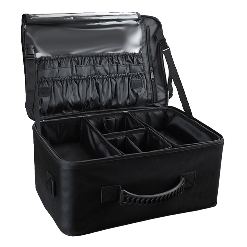 Extra-Large Partitioned Makeup Case, Portable Large-Capacity Professional Beauty and Hairdressing Tool Box for Makeup Artists