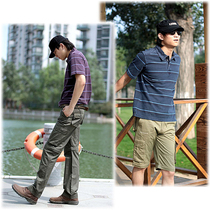 Autumn thin business casual pants mens overalls multi-pocket loose straight tube two-piece pants cotton wash