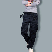 Autumn Tide brand camouflage pants mens and womens loose straight tube wear-resistant casual multi-pocket overalls