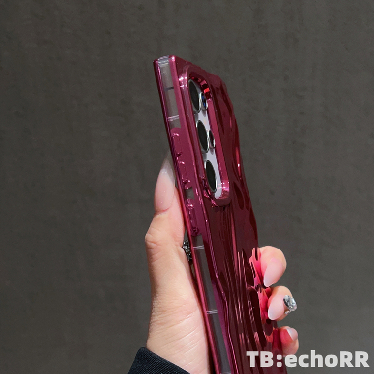 Chic Wavy Electroplated Glossy Magenta Samsung Phone Case