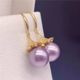 Натуральные серьги из жемчуга с цирконом, серебро 925 пробы, 11mm