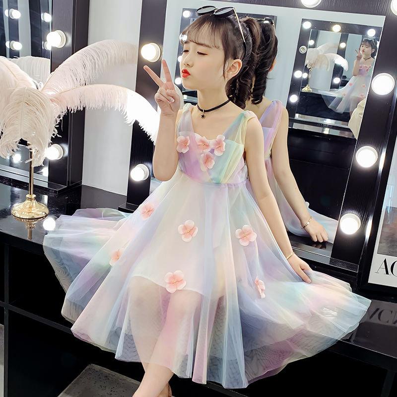 Next Inss Girl Dress 2022 Summer New Super Fairy Pongbo Dress in the Big Child Princess Tide