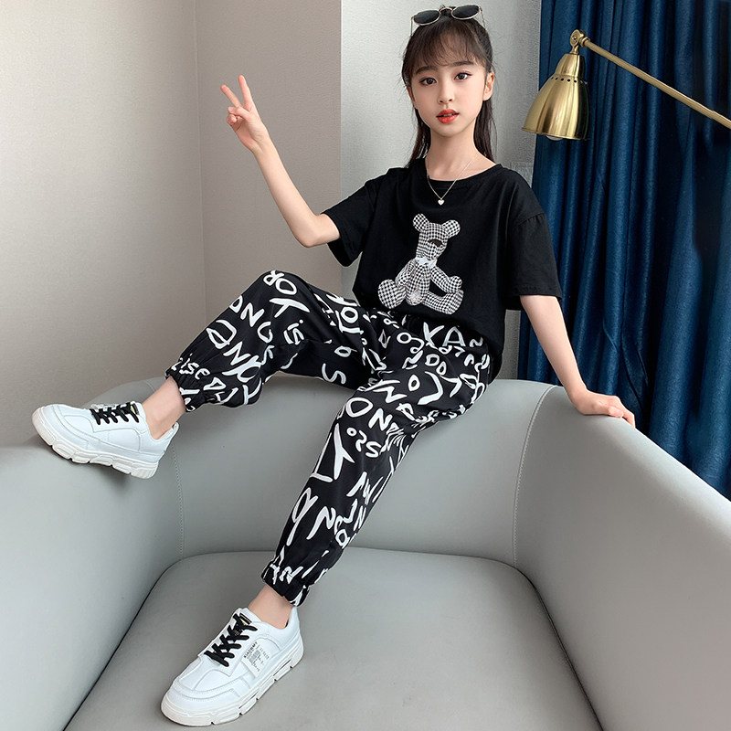 Next Inss Girls Short Sleeve Summer 2022 Summer New Children's Movement Two Pieces of Boy