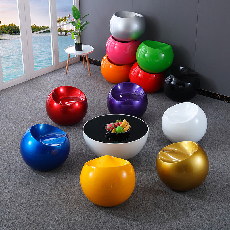 Personality creative small ball stool apple chair club reception fair table and chair combination children's rest table and chair