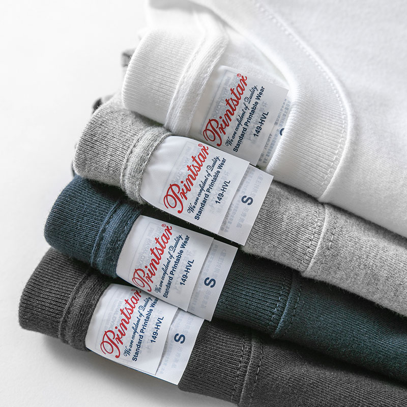 printstar 250g heavy lbs pure cotton casual long sleeves T-shirt loose 100 hitch quality hit bottom blouse