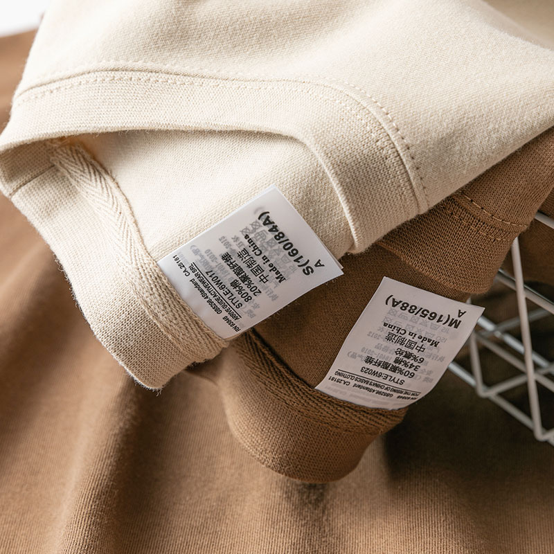 Ruthless welfare special price Mokcolor heavy pound round neckline thick cotton T card its color loose bottom jacket fall male and female