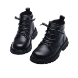 Martens, детские кожаные демисезонные утепленные короткие сапоги в английском стиле, ботинки для мальчиков, воловья кожа, в британском стиле, мягкая подошва