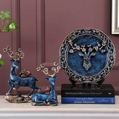 Creative European home TV cabinet living room wine cabinet jewelry American porch lucky deer ornaments housewarming new home gifts