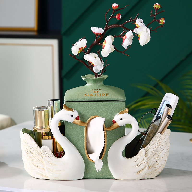Home Living Room TV Cabinet Remote Control Large Capacity Containing Swan Tissue Box Pendulum bedroom Cosmetic Containing box