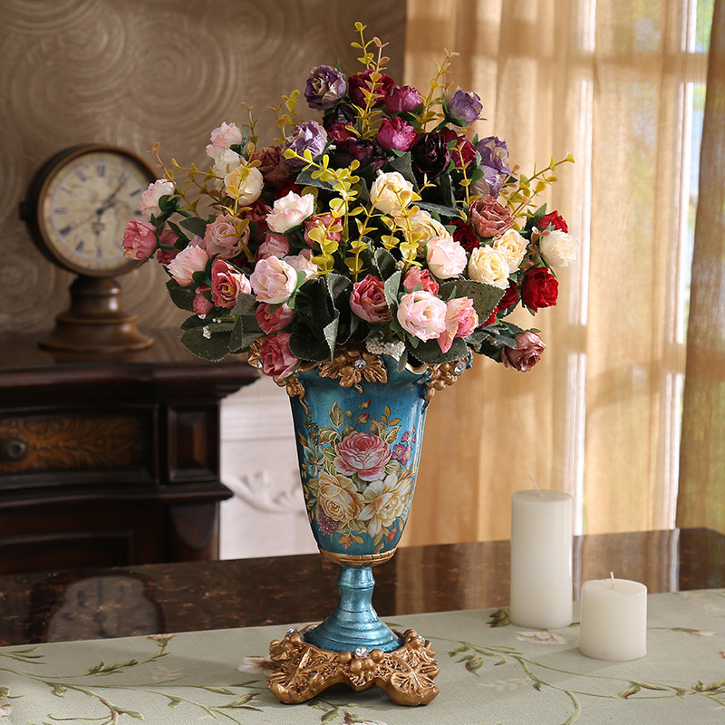 Creative Eurostyle Resin Vases Luxurious Home Living Room Tea Table Swing Pieces TV Cabinet Flower Floral Wine Cabinet Decorations