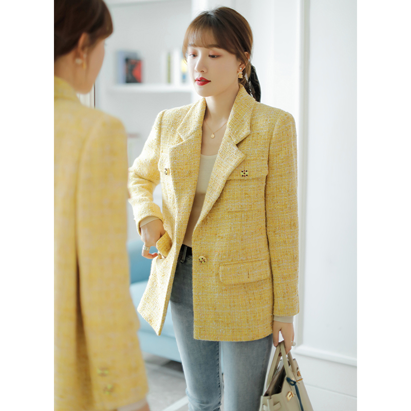 En light extravagant custom of Britain's coarse flowers ~ trendy effortless classic figure-shaped suit jacket