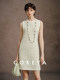 Cokeya/ Town Store's Pure~Wool Chanel-Style Knitted Cardigan Jacket for Women, Early Spring Sleeveless Dress Set