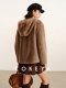 Cokeya/Bagel Coat~ Barn Style Alpaca Wool Hooded Loose Long Sleeve Woolen Coat for Women Spring
