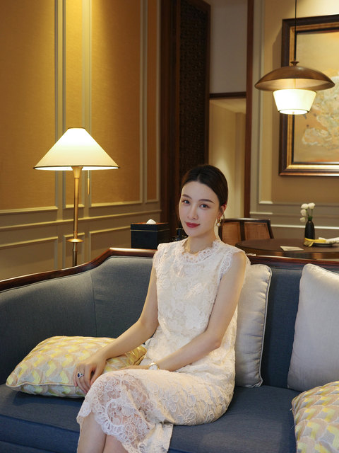 Cokeya/Aofa Manor~Lace Round Neck Short-Sleeved Chanel-Style Jacket for Women, Summer Skirt, New Chinese-Style Suit