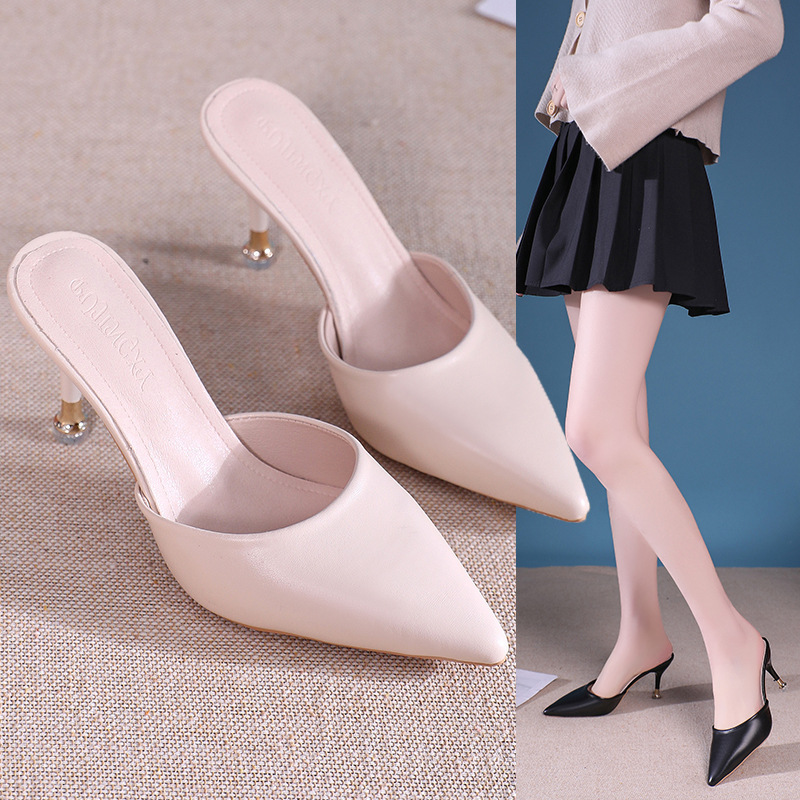 34-45 Large Size Women's Shoes 44 Closed-Toe Mules Women's 43 Fashionable Versatile Stiletto Sandals 42 Slip-On High Heels 41 34-45 Large Size Women's Shoes 44 Closed-Toe Mules Women's 43 Fashionable Versatile Stiletto Sandals 42 Slip-On High Heels 41