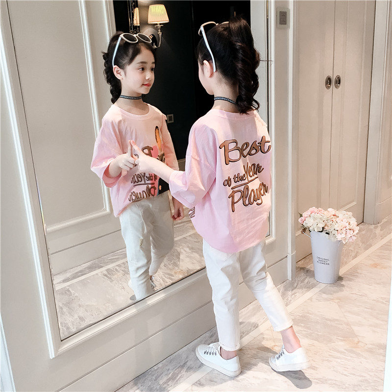 South Korean girl's summer clothing suit 2021 new CUHK Scout short sleeve girl Summer cartoon Yanpie Two sets