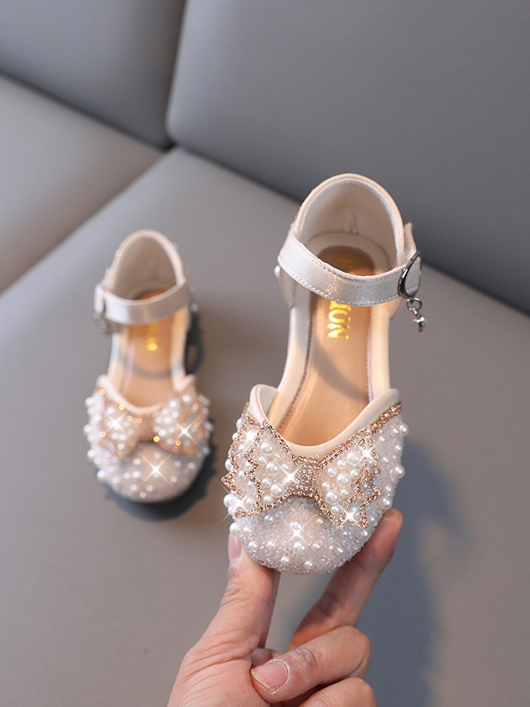 South Korean girls sandals 2021 new summer children girl baby bow shoes and girls crystal shoes tide