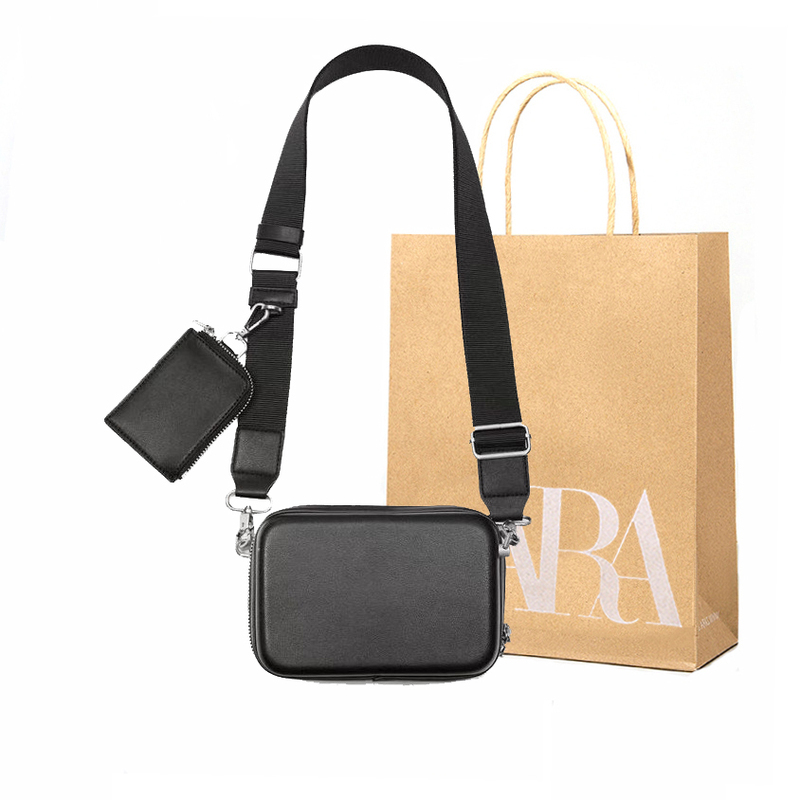 Trendy Brand Men's and Women's Bags 2026 New Black Fashion Small Square Bag Two-Piece Hardware Couple Shoulder Bag Crossbody Bag Trendy Brand Men's and Women's Bags 2026 New Black Fashion Small Square Bag Two-Piece Hardware Couple Shoulder Bag Crossbody Bag