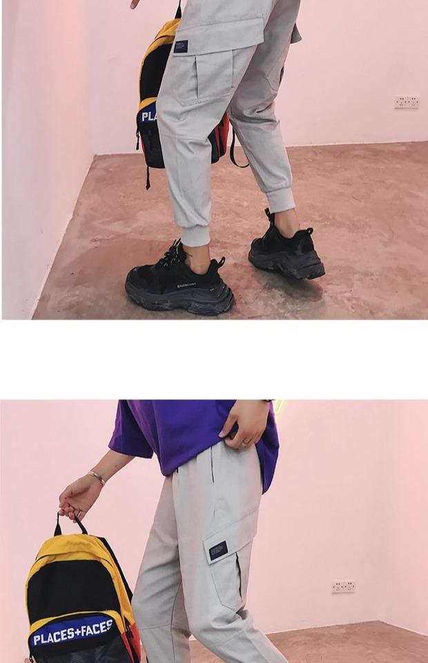 Quần yếm 9 điểm quần âu nam phiên bản Hàn Quốc của xu hướng bf phong cách Harajuku quần chín quần Harlan rộng rãi quần jean nam