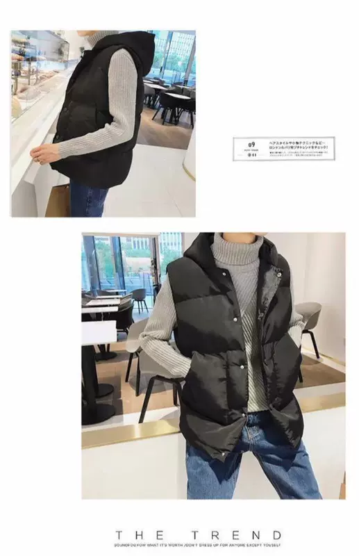 Mùa thu đông không tay áo vest cotton nam phiên bản Hàn Quốc của xu hướng áo vest ấm áp giản dị vest vest lỏng áo khoác thể thao áo vest dạ nam