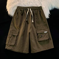 Летние ретро шорты в стиле хип-хоп, пляжные штаны, оверсайз, свободный прямой крой