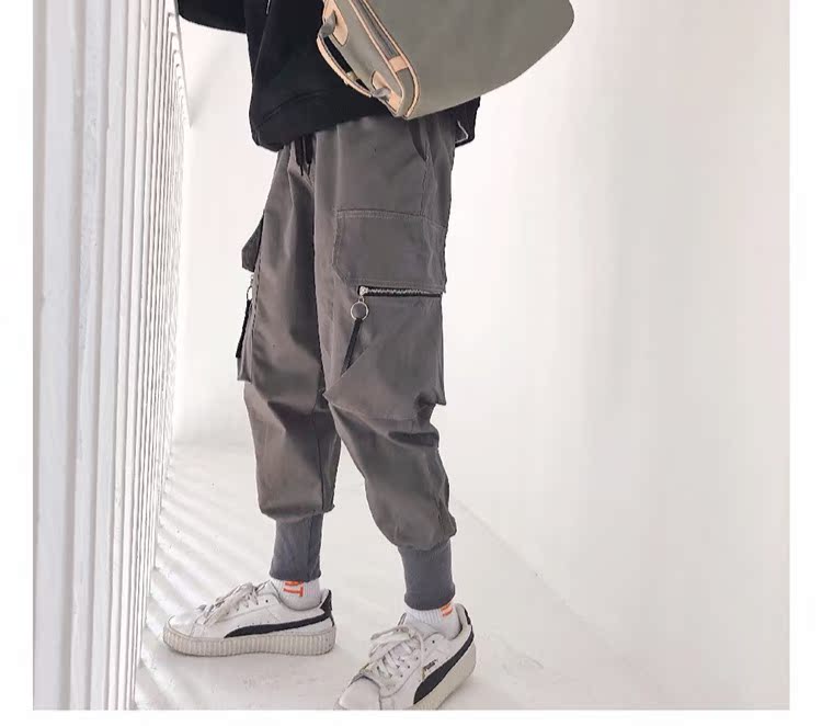 Thu đông thương hiệu hip hop chín quần nam phiên bản Hàn Quốc của xu hướng áo liền quần nam chân rộng rãi quần in hậu cung giản dị shop quần áo nam