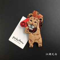 Japanese cartoon embroidered fabric animal brooch cute wind Lion creative pin T-shirt sweater accessories gift