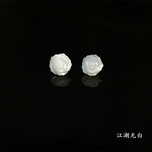 Natural White Shell Rose Flowers Small Brooch Button 100 lap shirt neckline Anti-walk light Don't button upscale collar female