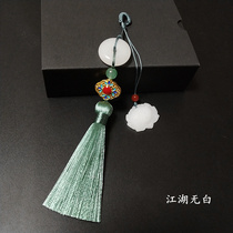 Chinese style classical temperament cheongsam press flap buckle buckle safe buckle tassel pendant retro Hanfu waist brooch female