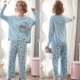Bộ đồ ngủ nữ mùa xuân và mùa thu cotton dài tay phiên bản Hàn Quốc của các sinh viên mới trong phần dài mùa đông có thể được mặc bên ngoài phần mỏng phù hợp với dịch vụ gia đình những bộ jumpsuit đẹp nhất