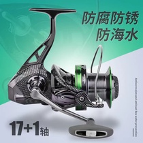 18-axis all-metal large long-distance fishing wheel waterproof throwing large object anchor fish wheel metal caster spinning wheel fishing line wheel