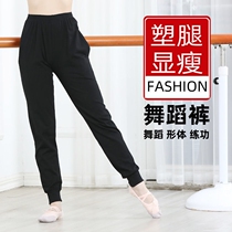 Dancing Pants Dance Pants Loose women rehearsants Dried Radish Pants Bunches closed black long pants Students High waist-shaped body pants