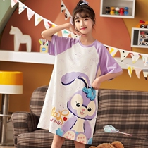 Girl Sleeping Dress Summer Style 2022 New Spring Summer Sleeping Clothes Summer Children Cute Pure Cotton Short Sleeve Thin family clothes