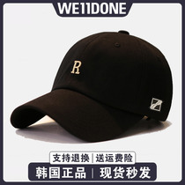 (South Korea) we11done hat minimalist R Alphabet Baseball Cap men and women Summer shading Duck Tongue Cap Tide