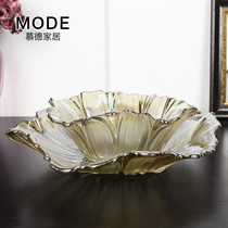 European-style modern luxury crystal glass fruit plate Candy fruit plate set creative living room coffee table decoration ornaments