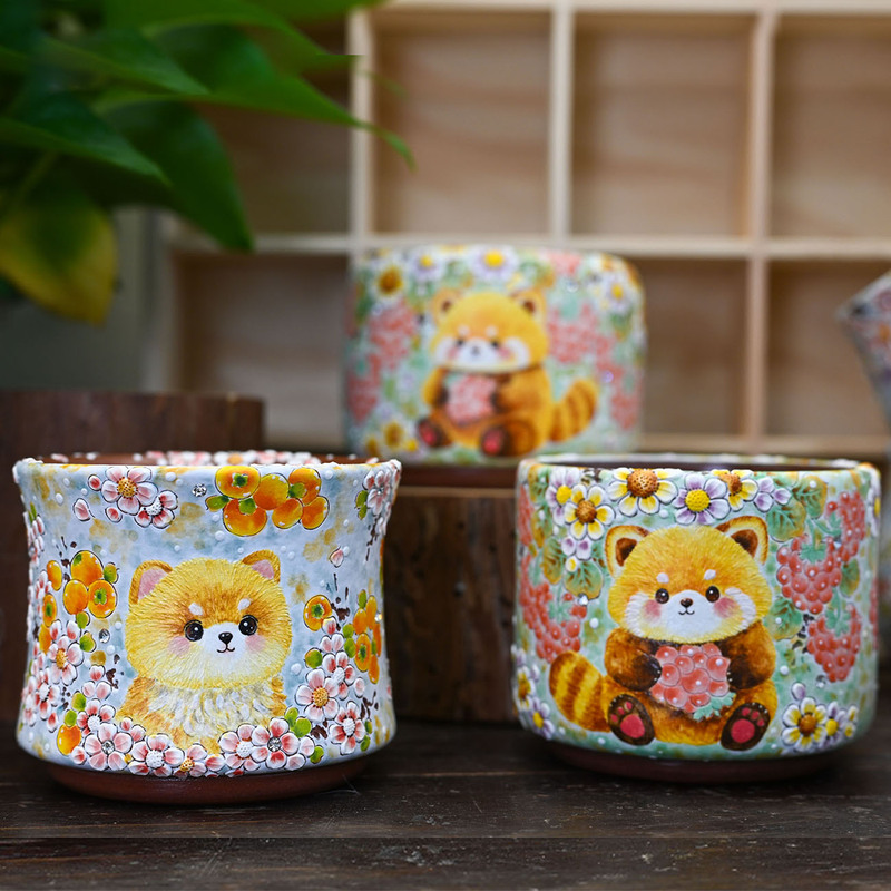 Hand-Painted and Carved Cartoon Wax-Like Pots, Td Brand High-Temperature Glazed Breathable Coarse Pottery Succulent Flower Pots Hand-Painted and Carved Cartoon Wax-Like Pots, Td Brand High-Temperature Glazed Breathable Coarse Pottery Succulent Flower Pots