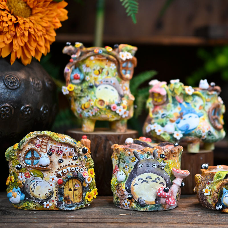 Smile Premium Handmade Hand-Painted Glazed Three-Dimensional Cartoon Succulent Flower Pot Wax-Like Hand-Molded Coarse Pottery Breathable Vintage Pot