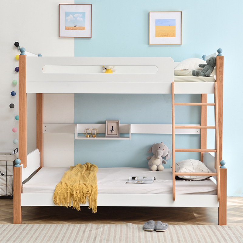 Full solid wood Child mother and son double bed Two upper bunk beds grown-up with a minimalist oak height and small family size Adult-Taobao