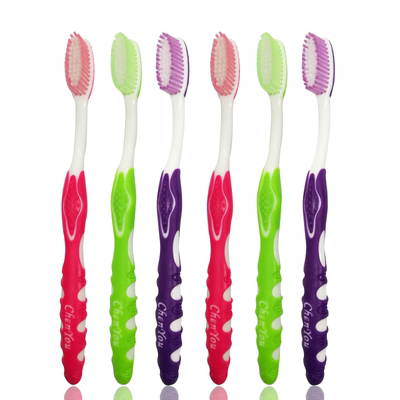 【晨友】中性毛硬毛成人牙刷10支家庭装