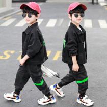 Boy cowboy suit 2022 new spring clothing children CUHK boy handsome boy handsome spring autumn and two sets of child bottling