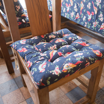 Cotton and linen vintage bird chair cushion Tai master chair rattan chair hotel farmhouse dining chair cushion Teahouse cushion